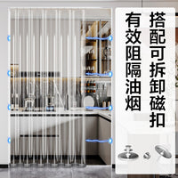 EVA Thickened Transparent Sliding Door Curtain for Air Conditioning Windproof Thermal Insulation Kitchen Oil-proof Punch-Free
