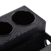PU Leather Multi-Compartment Desktop Organizer for Cosmetics and Hair Dryer