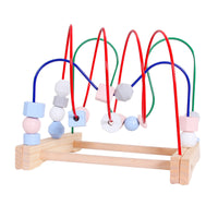 Wooden Three-Track Wire Maze Bead Toy for Toddlers, Educational Shape Recognition Activity