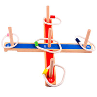 Wooden Ring Toss Game for Kids, Outdoor Interactive Brain Development Educational Toy for Preschoolers