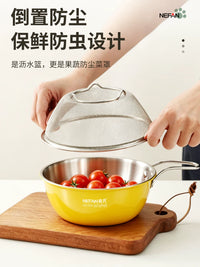 304 Stainless Steel Colander Bowl Set with Handle for Rice Washing, Fruit & Vegetable Draining