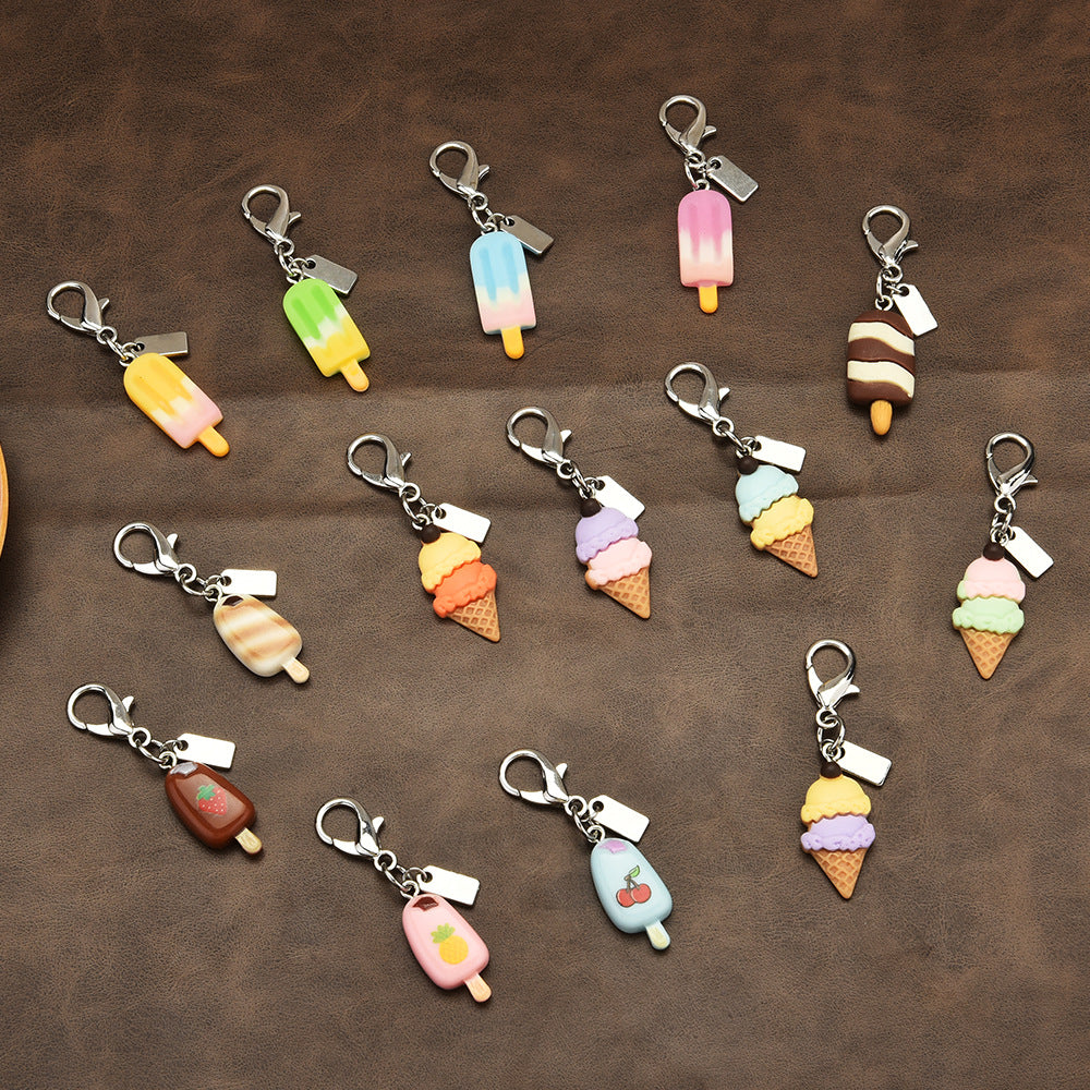 Japanese Style Handmade Resin Ice Pop Charm for Bags and Zippers