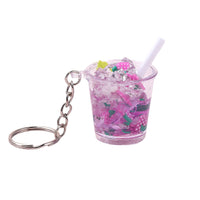 Miniature Luminous Leaf Ice Bucket Drink Bottle Keychain Charm