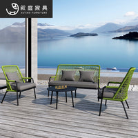 Outdoor Rattan Sofa Set for Patio Balcony Villa Garden Public Area Dining and Reception Furniture