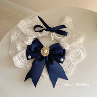 Vintage Lace Bow Pet Bib Collar for Cats and Small Dogs, Princess Wedding Decoration