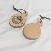 Beech Wood Bottle Opener with Magnetic Refrigerator Sticker