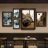Old Shanghai Bund Street Scene Black and White Retro Photo Wall Art