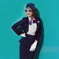 Halloween Stewardess Captain Cosplay Costume Set