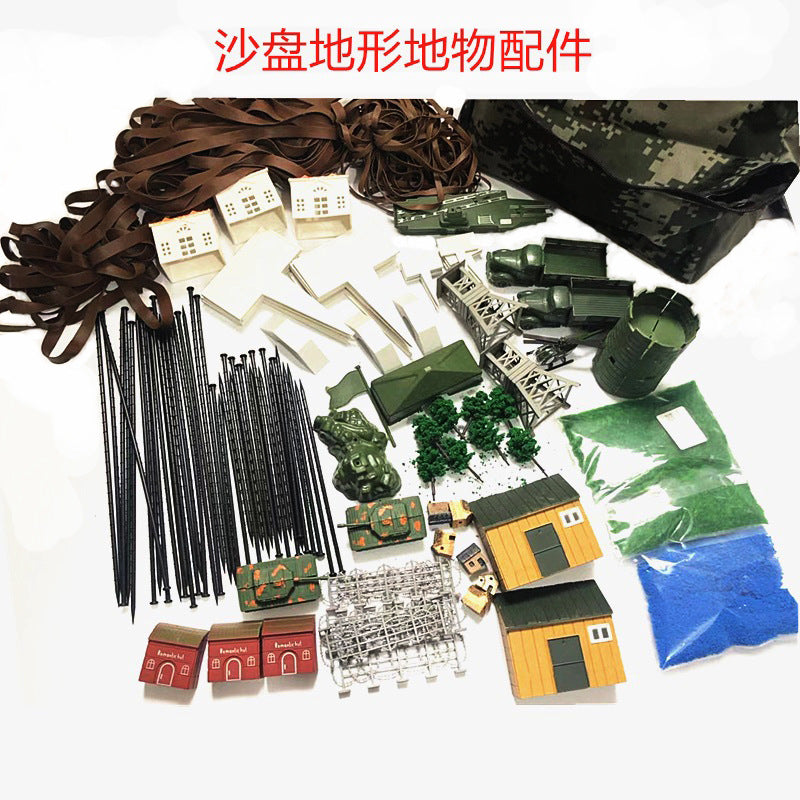 Sand Table Model Terrain and Object Tool Set with Grass Powder and Road Strips