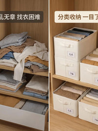 Foldable Cotton Linen Storage Box Washable Closet Organizer for Clothes and Home Storage