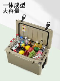 Rotomolded Insulated Cooler Box with Wheels and Handle for Outdoor Fishing Travel