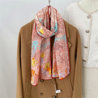 Velvet Herringbone Pattern Scarf for Women, Hand-Rolled Edge, Autumn/Winter Warm Neck Scarf