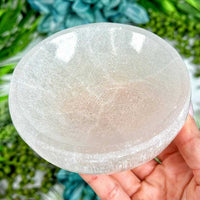 Natural Moroccan Selenite Round Bowl for Crystal Cleansing and Home Decor