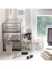 Drawer Type Transparent Plastic Storage Box for Cosmetics and Skincare