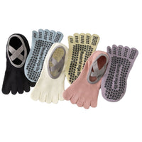 Women's Non-Slip Toeless Yoga Pilates Dance Socks with Five-Toe Design