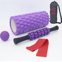 Yoga Foam Roller Set with Massage Stick, Fascia Ball, and Yoga Strap for Muscle Relaxation