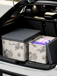 Foldable Car Trunk Organizer Storage Box with Lid, Large Capacity for Vehicle Travel and Clothing