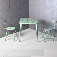 Outdoor Wrought Iron Bistro Set for Balcony Patio Cafe - 3-Piece Bar Table and Chairs