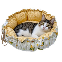 Thickened Reversible Pet Bed for Cats and Small Dogs, Warm Pumpkin-Shaped Cushion, All Seasons