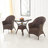 Outdoor Rattan Wicker Patio Furniture Set with Table and Chairs, Weather-Resistant for Garden, Balcony, Hotel, Restaurant