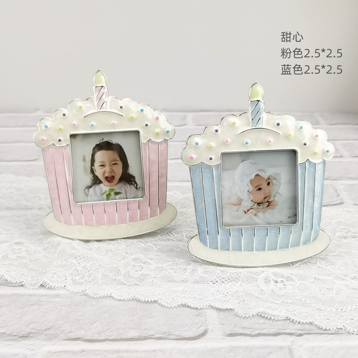 Mini Square Zinc Alloy Photo Frame for Desktop Display