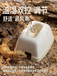 Reptile Ceramic Hideout Cave Humidifying Shelter for Geckos Snakes Lizards Natural Terracotta