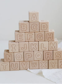 Wooden Alphabet and Number Building Blocks for Toddlers and Kids, Educational Learning Toy