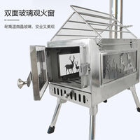 Multifunctional Stainless Steel Outdoor Camping Tent Stove with Grill and Heater
