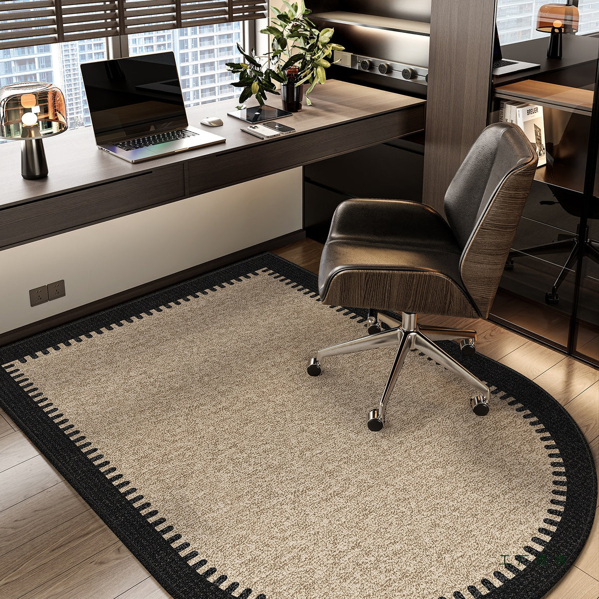 Premium Arch-Shaped Office Chair Mat for Hard Floors - Sound Absorbing & Non-Slip