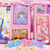 Girls' DIY Educational Craft Kit with Quicksand Glitter, Cream Glue, and Quiet Book Activities