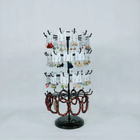 Rotating Iron Art Jewelry Display Stand for Necklaces and Bracelets