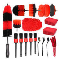 19-Piece Car Cleaning Drill Brush and Detail Brush Kit for Tires, Interior, and Exterior