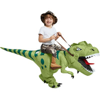Inflatable Dinosaur Rider Costume for Kids and Adults - Tyrannosaurus Rex & Velociraptor Designs