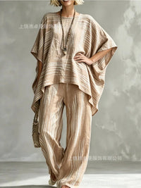Women's Batwing Sleeve T-Shirt and Cape Top Set