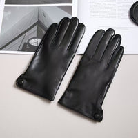 Men's Lambskin Touchscreen Gloves, Thin Fleece Lined, Warm for Winter Driving & Cycling