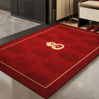 Non-Slip Entrance Doormat for Home Entryway, Auspicious Red Welcome Mat