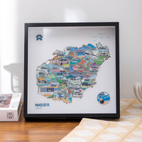 Magnetic Display Frame with Soft Magnetic Board and Buckles for Refrigerator, 7-8 Inch Storage Box for Badges and Collectibles