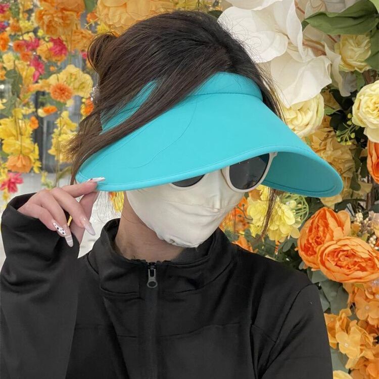 UV Protection Wide Brim Sun Visor for Women, Outdoor Empty Top Headband Sun Hat