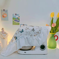 Ruffled Lace Kitchen Appliance Dust Cover Breathable Mesh Fabric for Blenders & Trays