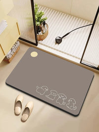 Diatomaceous Earth Bathroom Mat - Super Absorbent, Non-Slip, Quick Dry Bath Rug for Toilet and Shower
