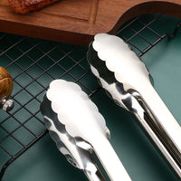 Stainless Steel Food Tongs with Heat-Resistant Handle for Buffet, Bread, BBQ, and Steak
