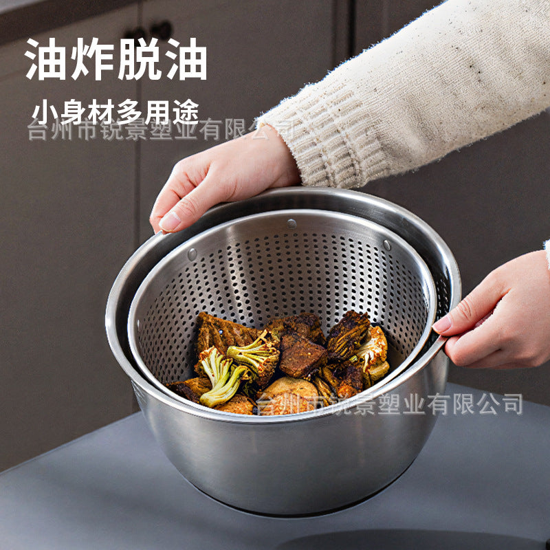 Stainless Steel Manual Salad Spinner and Vegetable Dryer
