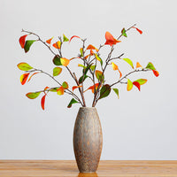 Artificial Persimmon Leaf Branch for Autumn Decor