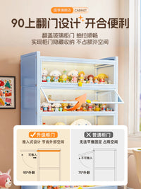 Steel Display Cabinet with Glass Doors for Collectibles and Books, Dustproof Storage Shelf