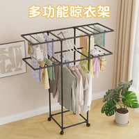 Portable Garment Rack with Storage Shelves - Multi-functional Clothes Organizer for Bedroom & Balcony