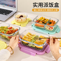 Microwave-Safe Glass Food Storage Containers with Lids - Leakproof & Heat Resistant Lunch Boxes for Office & Home