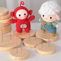 Wooden Doll Display Stands for Crochet, Felt, and DIY Crafts
