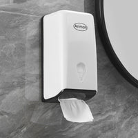 Wall-Mounted Tissue Dispenser for Hand Towels, Punch-Free or Drilled Installation, Commercial Grade