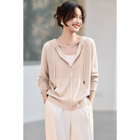 Women's Long Sleeve Sun Protection Hoodie Loose Thin Ice Silk Knit Cardigan