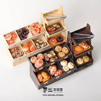 Miniature Simulation Bread Cabinet with Dessert and Play Food for Kids' Pretend Play